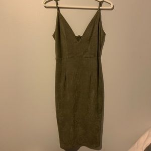 Midi Suede Slip Dress